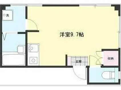 パレスさかえ(ワンルーム/3階)の間取り写真