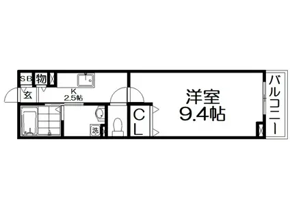 サギタリウスレオ(1K/2階)の間取り写真