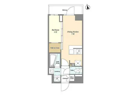 LA DOUCEUR志茂(1DK/2階)の間取り写真