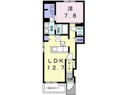 スプリング コートI(1LDK/1階)の間取り写真