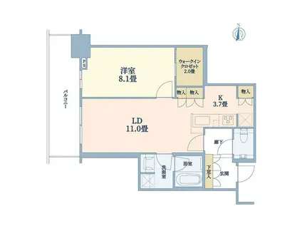 グランドメゾン新梅田タワー THE CLUB RESIDENCE(1LDK/7階)の間取り写真