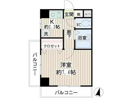 エバーグリーン(1K/3階)の間取り写真