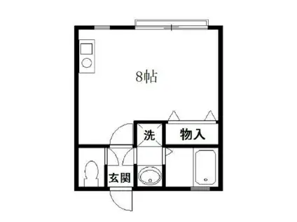 シャトー蒲田10(ワンルーム/2階)の間取り写真