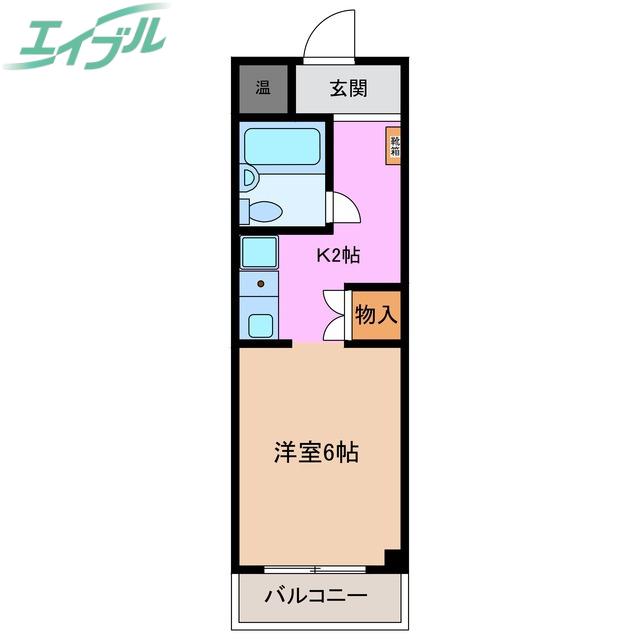 レジデンス昭和四日市(1K/9階)の間取り写真