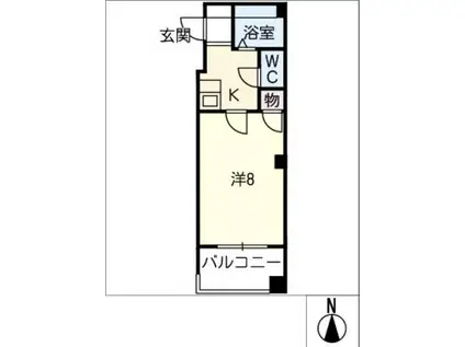 ワンダーウォール(1K/2階)の間取り写真