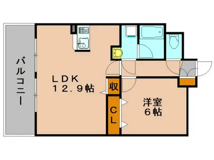 キルンズ博多駅南(1LDK/3階)の間取り写真