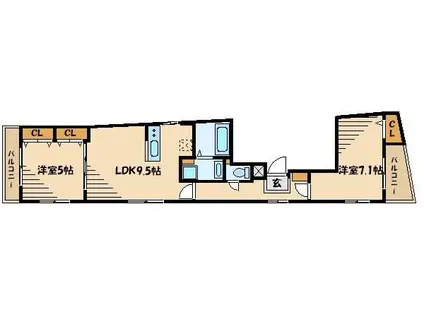 SOA-VE(2LDK/2階)の間取り写真