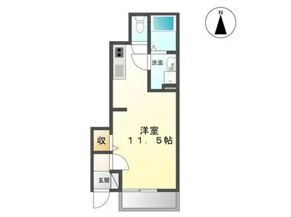 コージーハウス(ワンルーム/1階)の間取り写真