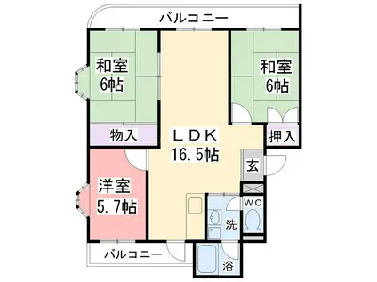 サングレード和泉(3LDK/2階)の間取り写真