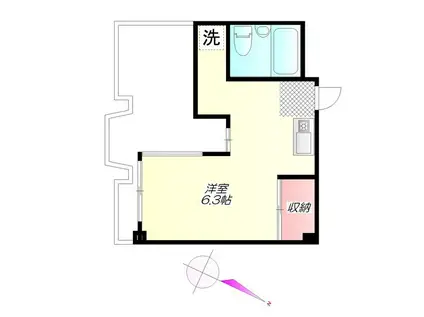 アーバンソワール千歳烏山(ワンルーム/3階)の間取り写真