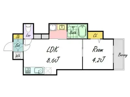 アトムハウスⅢ番館(1LDK/1階)の間取り写真