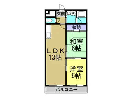 トーカヒルズ(2LDK/6階)の間取り写真