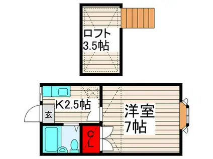 赤毛のアン(1K/1階)の間取り写真