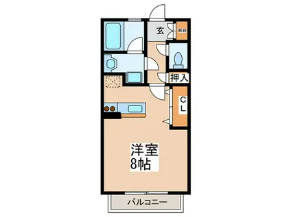 ハイツチェリ-(ワンルーム/2階)の間取り写真