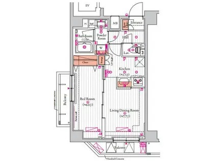 ARTESSIMO REVE(1LDK/6階)の間取り写真