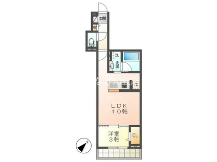 ＪＲ東海道本線 安城駅 徒歩5分 3階建 新築(1LDK/3階)の間取り写真