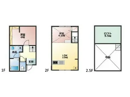 AKURA平井(1LDK/1階)の間取り写真