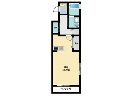 LE LION SATO(ワンルーム/2階)の間取り写真