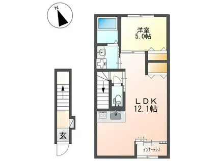 VIOLET清和園(1LDK/2階)の間取り写真