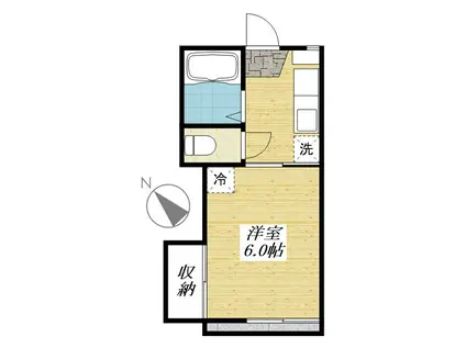 ドエルT&YII(1K/1階)の間取り写真