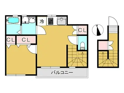 ISLE NAKANOBU(1LDK/2階)の間取り写真