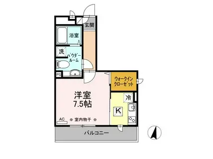 VERDURAII(1K/1階)の間取り写真