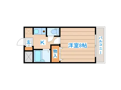 愛宕橋ハイツ(1K/2階)の間取り写真