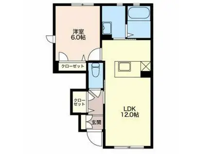 プロヌーヴA(1LDK/1階)の間取り写真