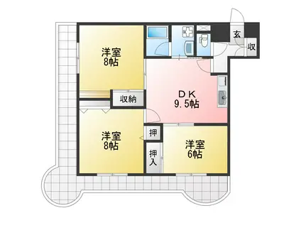 アルティザ松本(3DK/5階)の間取り写真