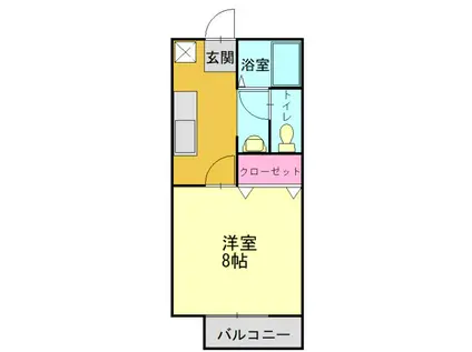 ヴァンサンク(1K/2階)の間取り写真