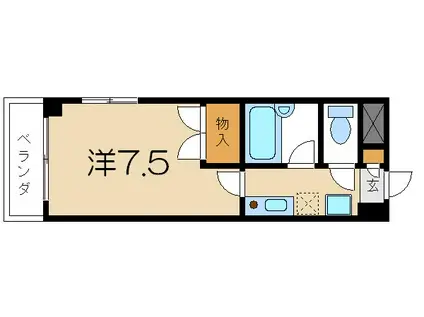 スプリングライト(1K/4階)の間取り写真