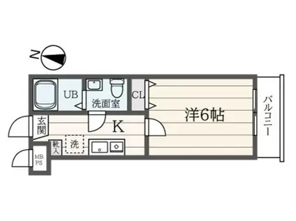 ソリッド星川(1K/1階)の間取り写真