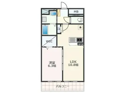 アルバスファースト(1LDK/2階)の間取り写真