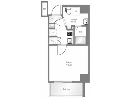 ヴァローレスパジオ清澄白河(1K/6階)の間取り写真