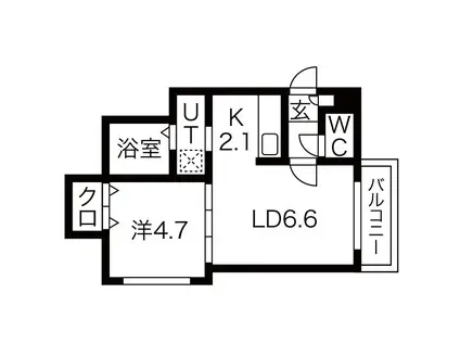 GARE24K(1LDK/3階)の間取り写真