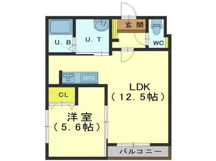 LE CHAT NOIRII ル シャノワールII(1LDK/3階)の間取り写真