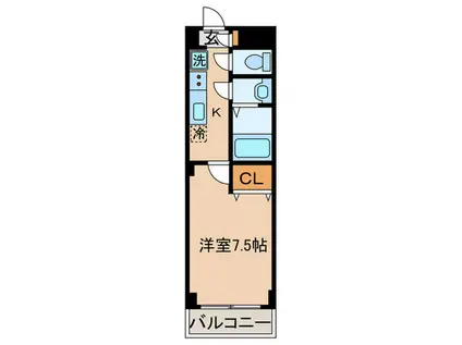 ラビアンローズ(1K/3階)の間取り写真