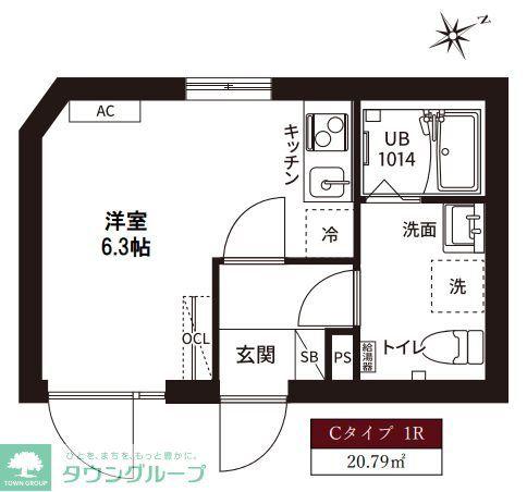 レピュア磯子駅前レジデンス(ワンルーム/1階)の間取り写真