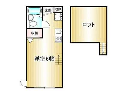 ジェネシスA(ワンルーム/2階)の間取り写真