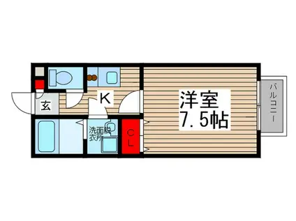 AMOUR POIRIER(1K/2階)の間取り写真