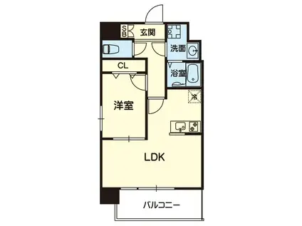 FOR U 県立大南(1LDK/6階)の間取り写真