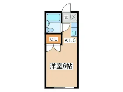 コーポ青山 町田(1K/1階)の間取り写真