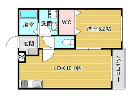 PLAZA(1LDK/4階)の間取り写真