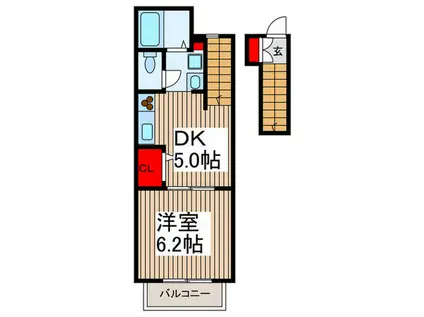 ノーブル・コート(1DK/2階)の間取り写真