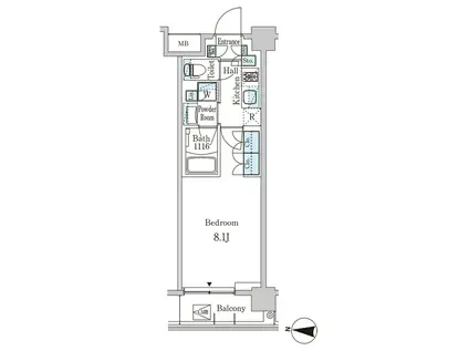 ジオエント中野弥生町(1K/1階)の間取り写真