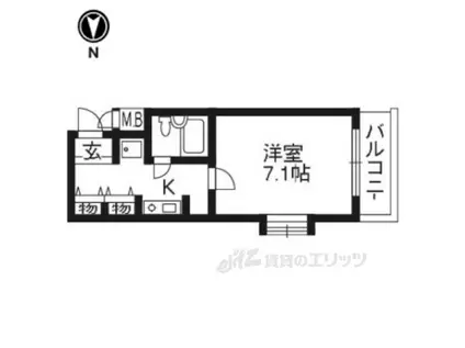 ライオンズマンション鴨川北201(1K/2階)の間取り写真