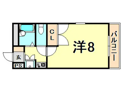 サンハイツ甲陽園(1K/1階)の間取り写真