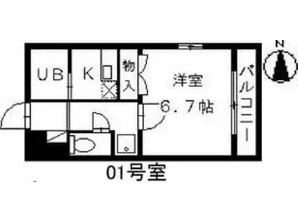 メゾン・アソシエ(1K/4階)の間取り写真