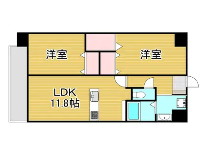 リオ・グランデ(2LDK/9階)の間取り写真