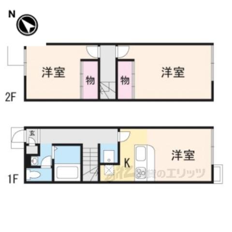 レオパレスレーゼン(2DK/2階)の間取り写真